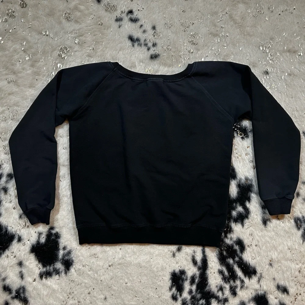 Nike Youth Black Crewneck Swoosh Logo Long Sleeve Sweater Size Medium